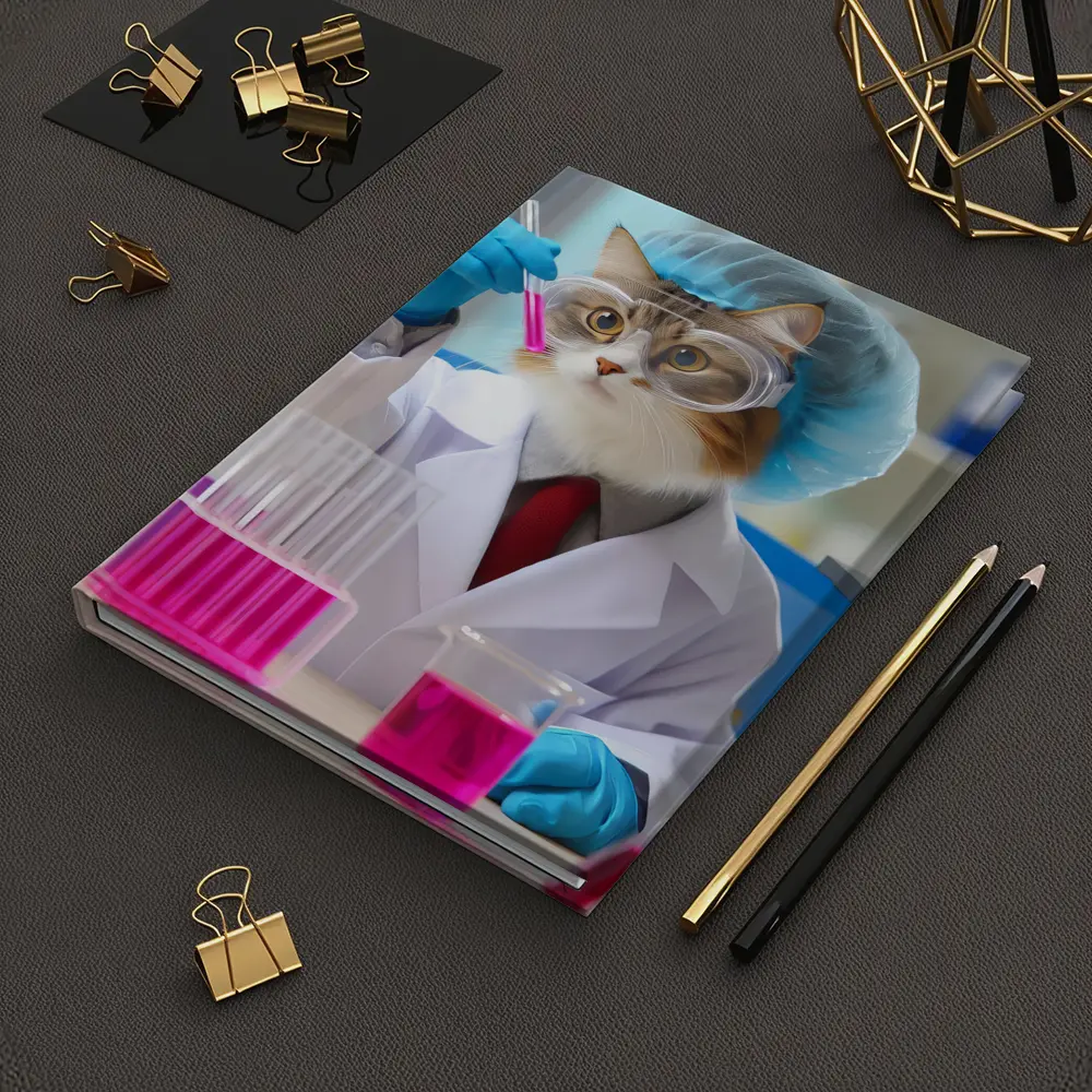 Scientist Cat In Laboratory Wearing Lab Coat – Notebooks
