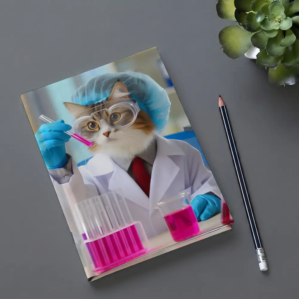 Scientist Cat In Laboratory Wearing Lab Coat – Notebooks