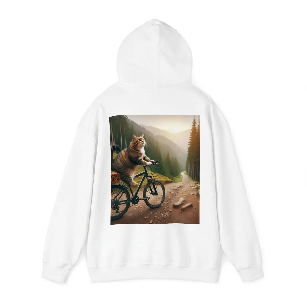 Cat Riding Bicycle Forest Mountain Trail – Hoodies