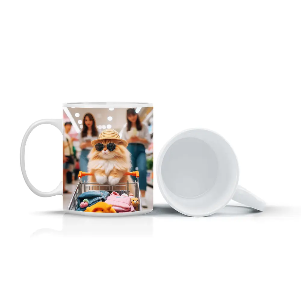 Orange Persian Cat Shopping Mall Sunglasses Hat – Mugs