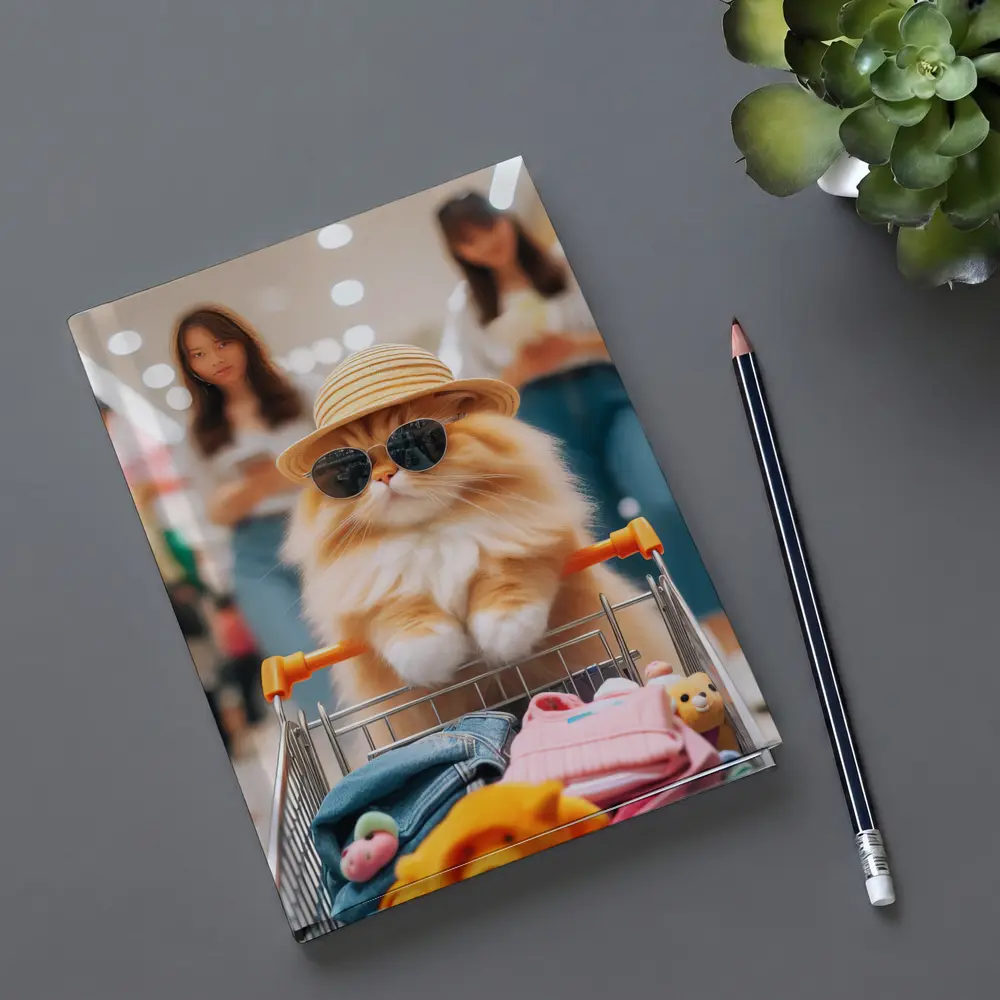 Orange Persian Cat Shopping Mall Sunglasses Hat – Notebooks