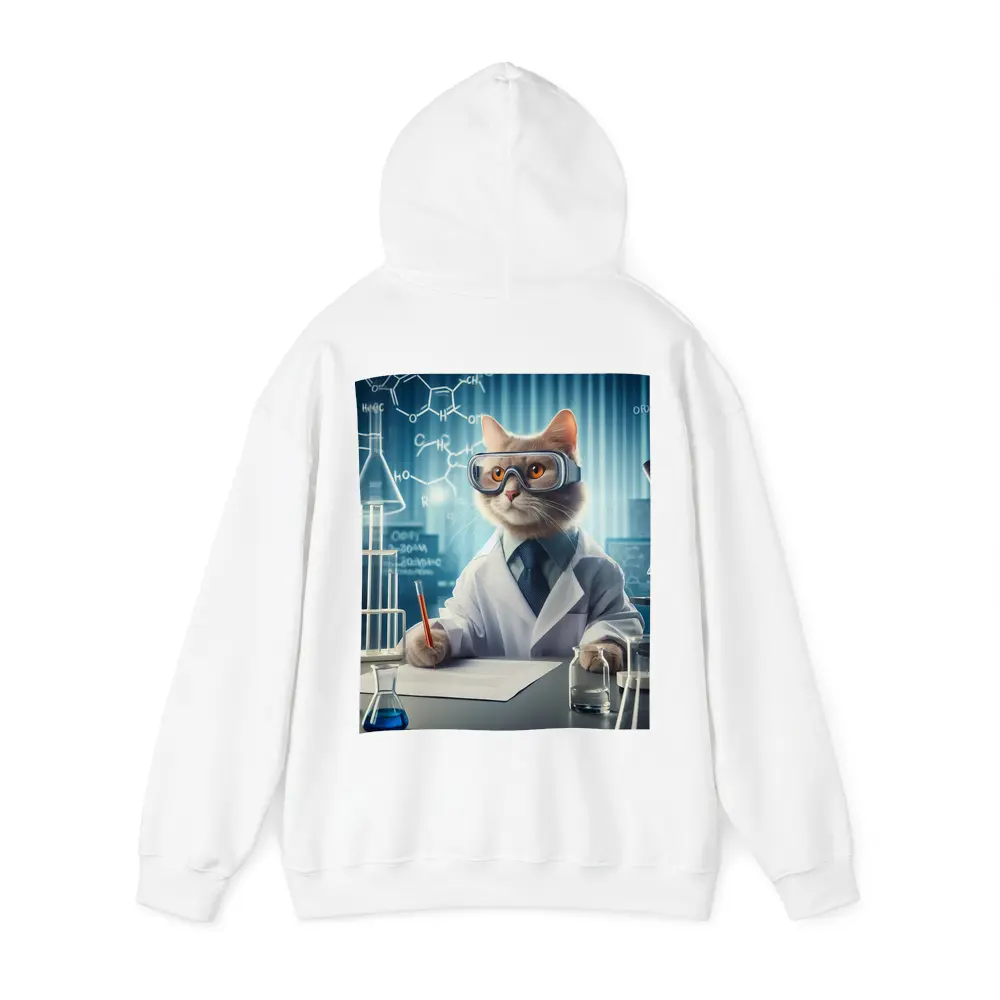 Scientist Cat Lab Coat Chemistry Background – Hoodies