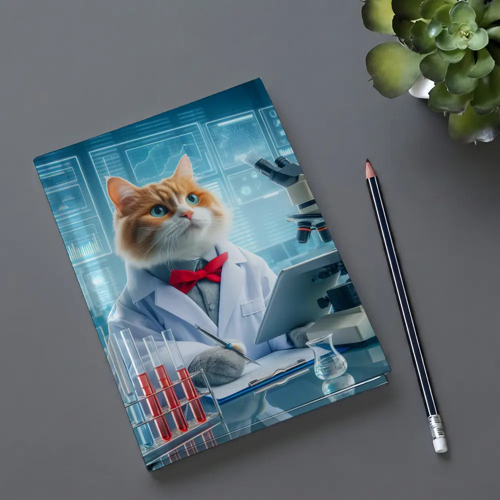 Cat Scientist in Lab White Coat – Notebooks
