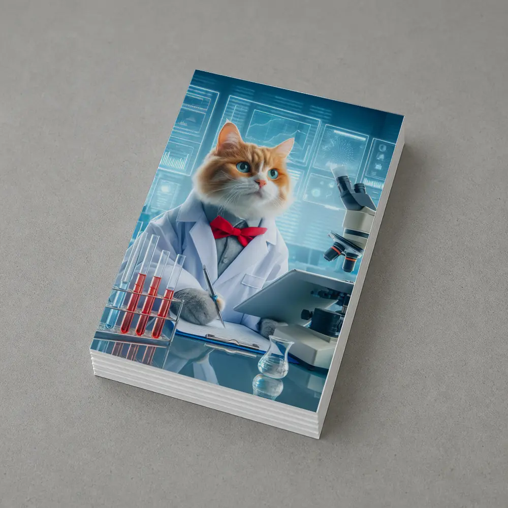 Cat Scientist in Lab White Coat – Postcards