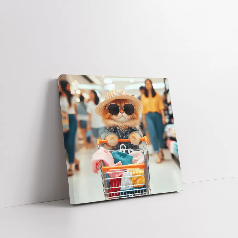 Orange Cat Shopping Mall Sunglasses Hat – Wall Art