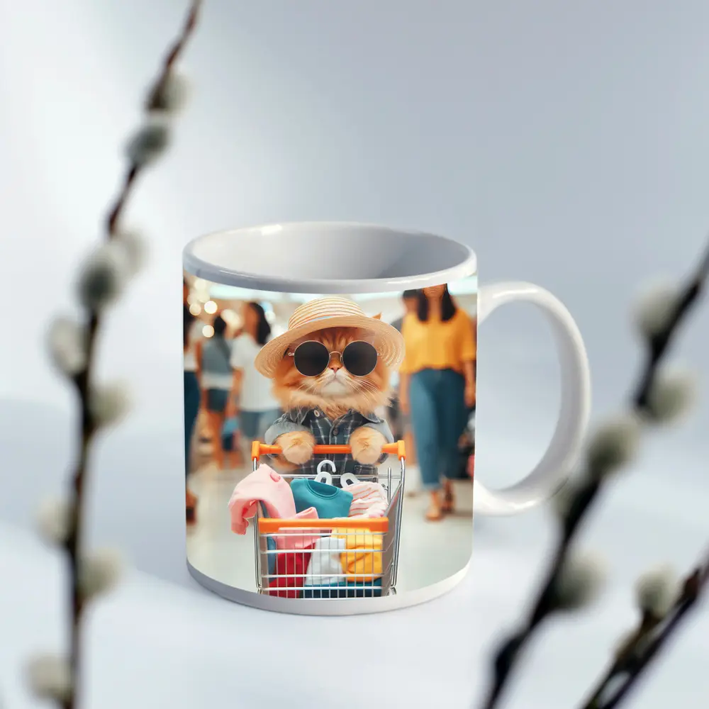 Orange Cat Shopping Mall Sunglasses Hat – Mugs