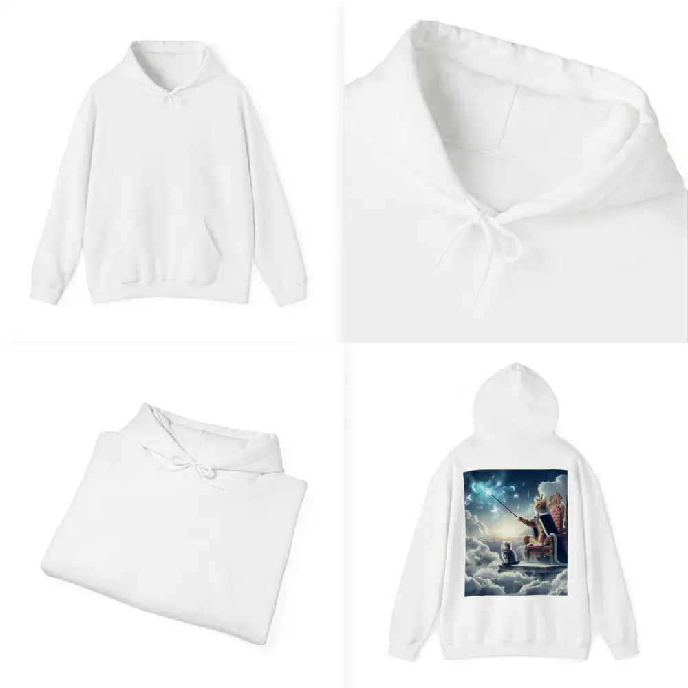 Royal Cat King Throne Magical Clouds Fantasy – Hoodies