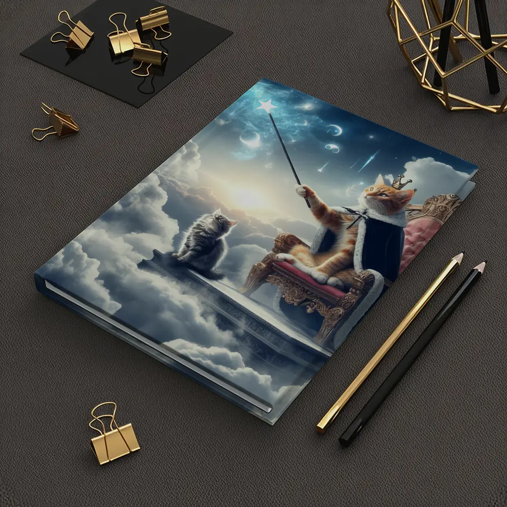 Royal Cat King Throne Magical Clouds Fantasy – Notebooks