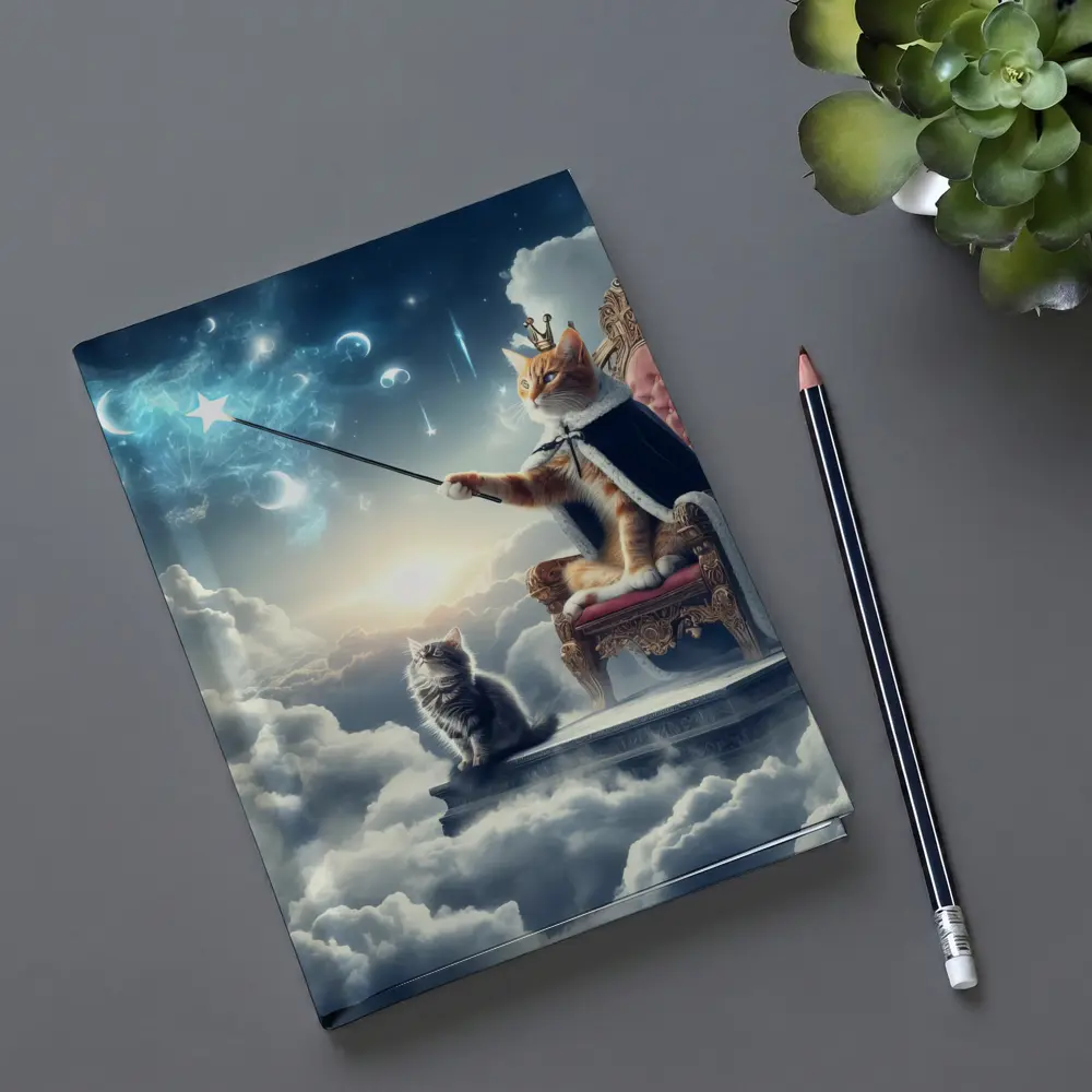 Royal Cat King Throne Magical Clouds Fantasy – Notebooks