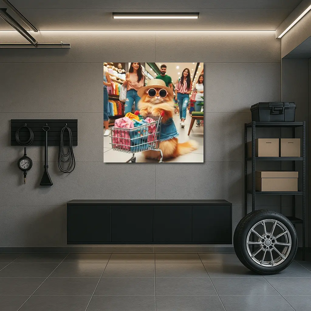 Persian Cat Shopping Mall Funny Sunglasses – Wall Art