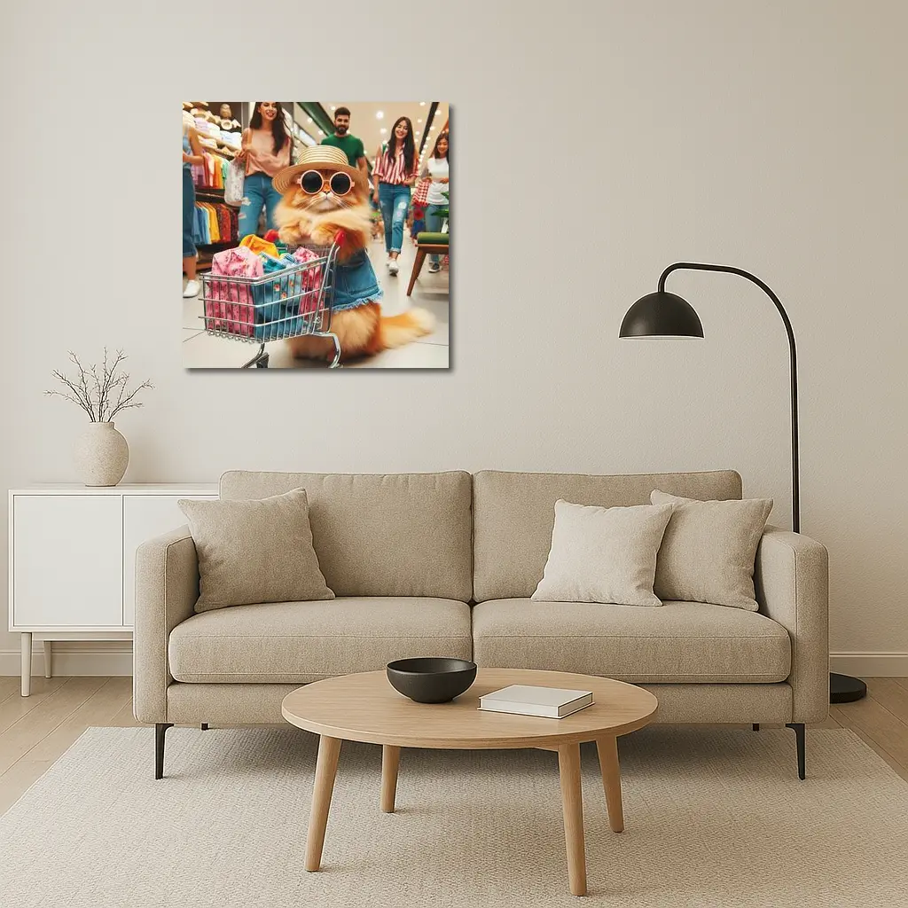 Persian Cat Shopping Mall Funny Sunglasses – Wall Art