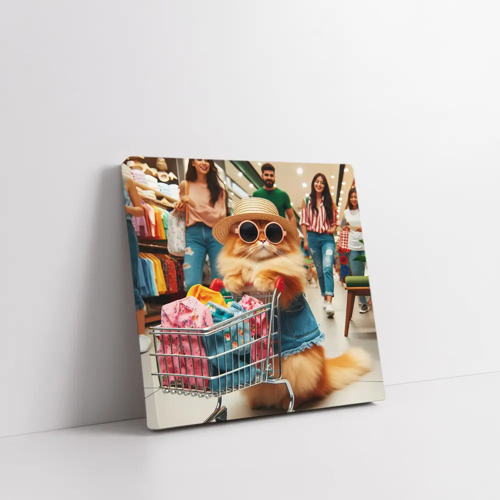 Persian Cat Shopping Mall Funny Sunglasses – Wall Art