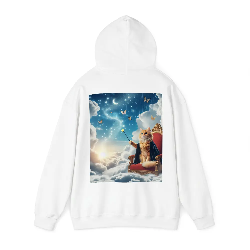 Orange Cat Wizard Throne Dreamy Sky – Hoodies