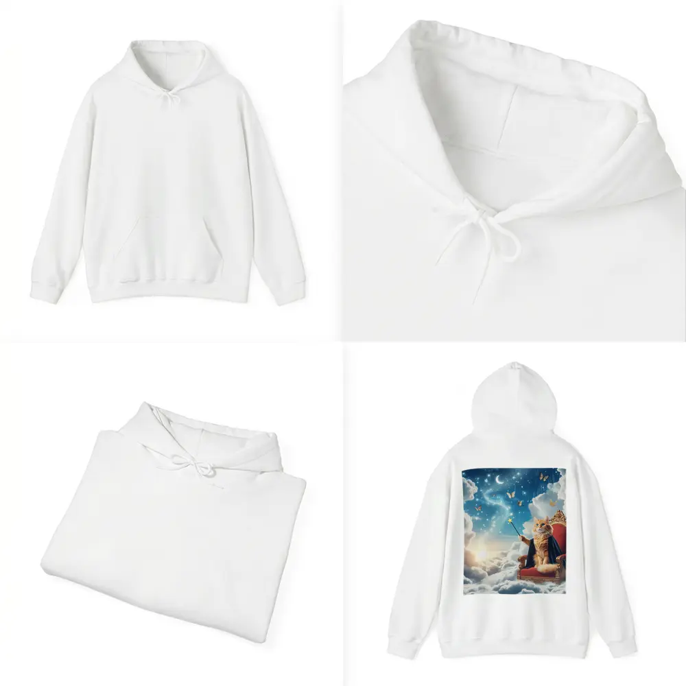 Orange Cat Wizard Throne Dreamy Sky – Hoodies