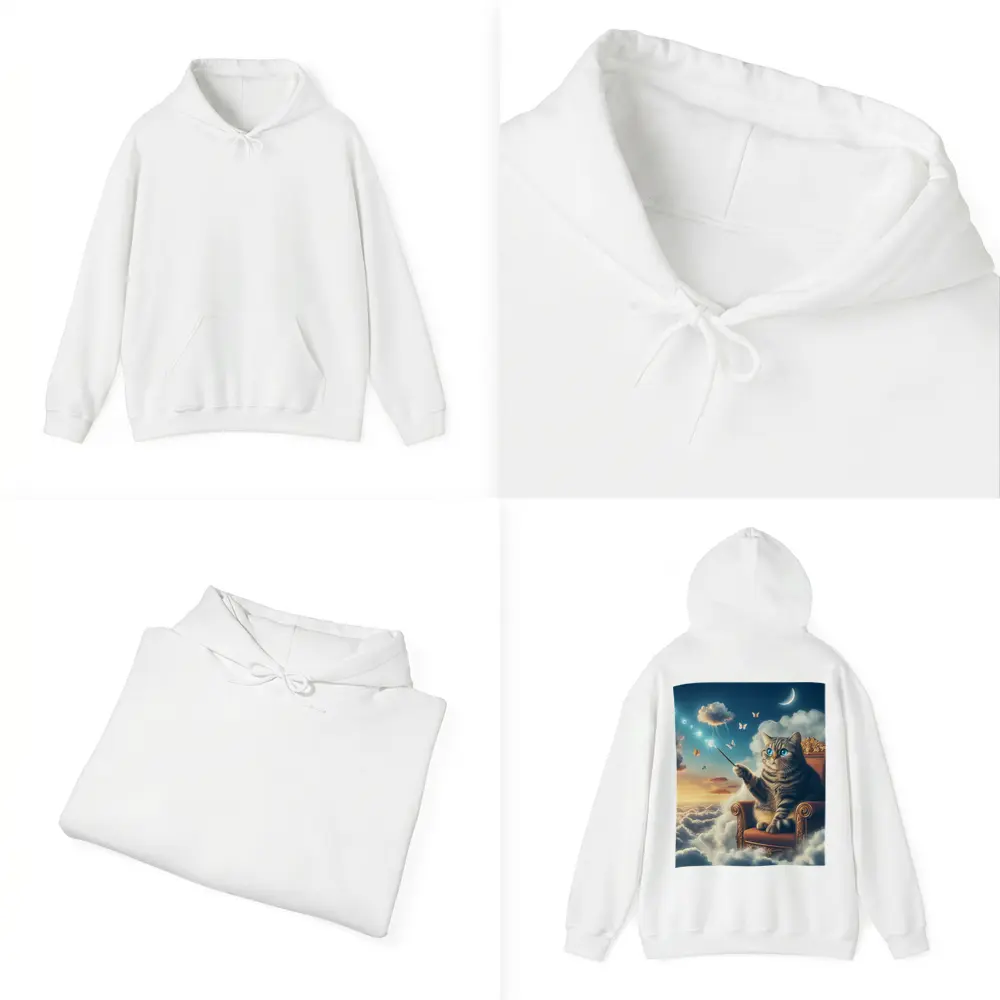 Tabby Cat Wizard Floating Sky Clouds – Hoodies