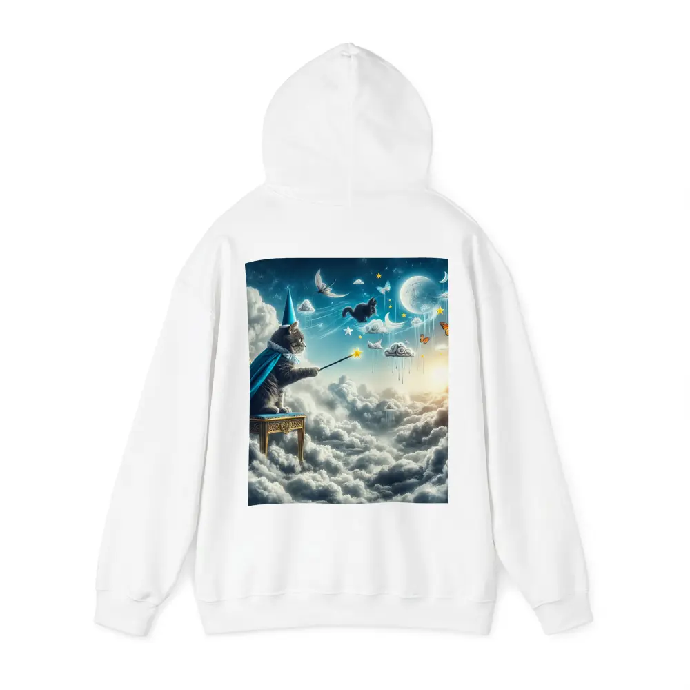 Wizard Cat Casting Spells Above Clouds – Hoodies