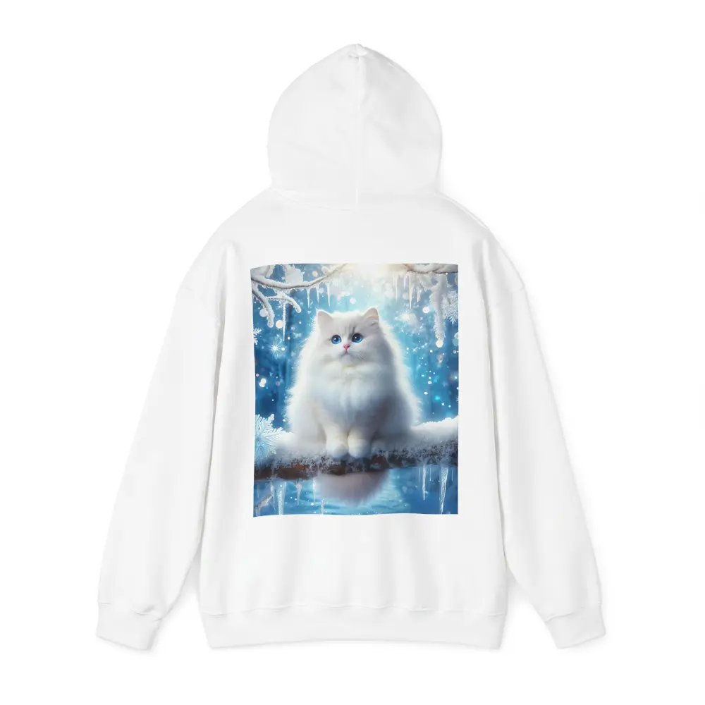 White Ragdoll Cat Snowy Winter Forest – Hoodies