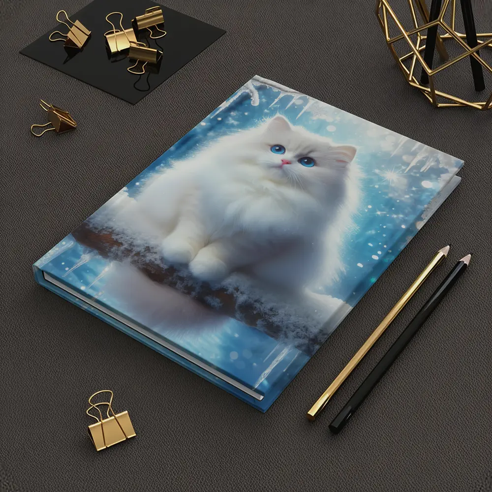White Ragdoll Cat Snowy Winter Forest – Notebooks