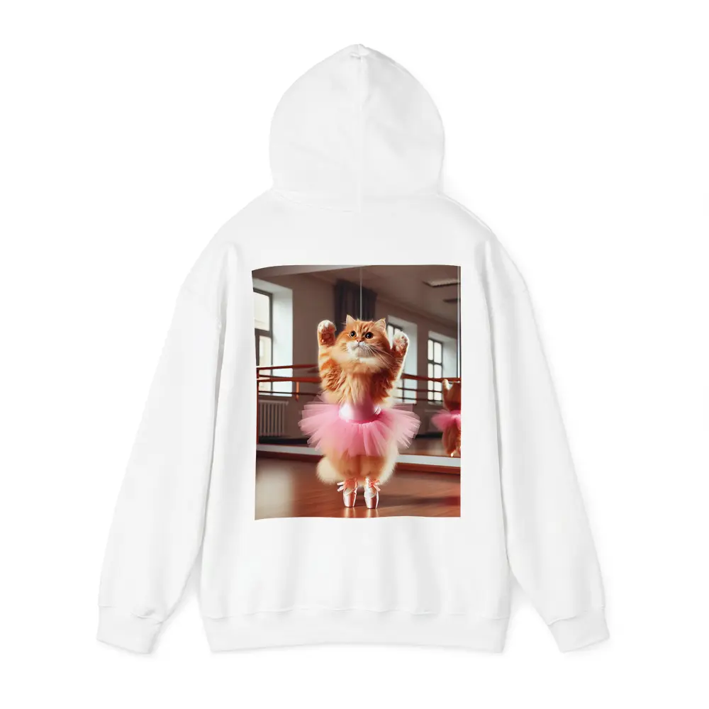 Orange Cat Ballerina Dancing In Studio – Hoodies