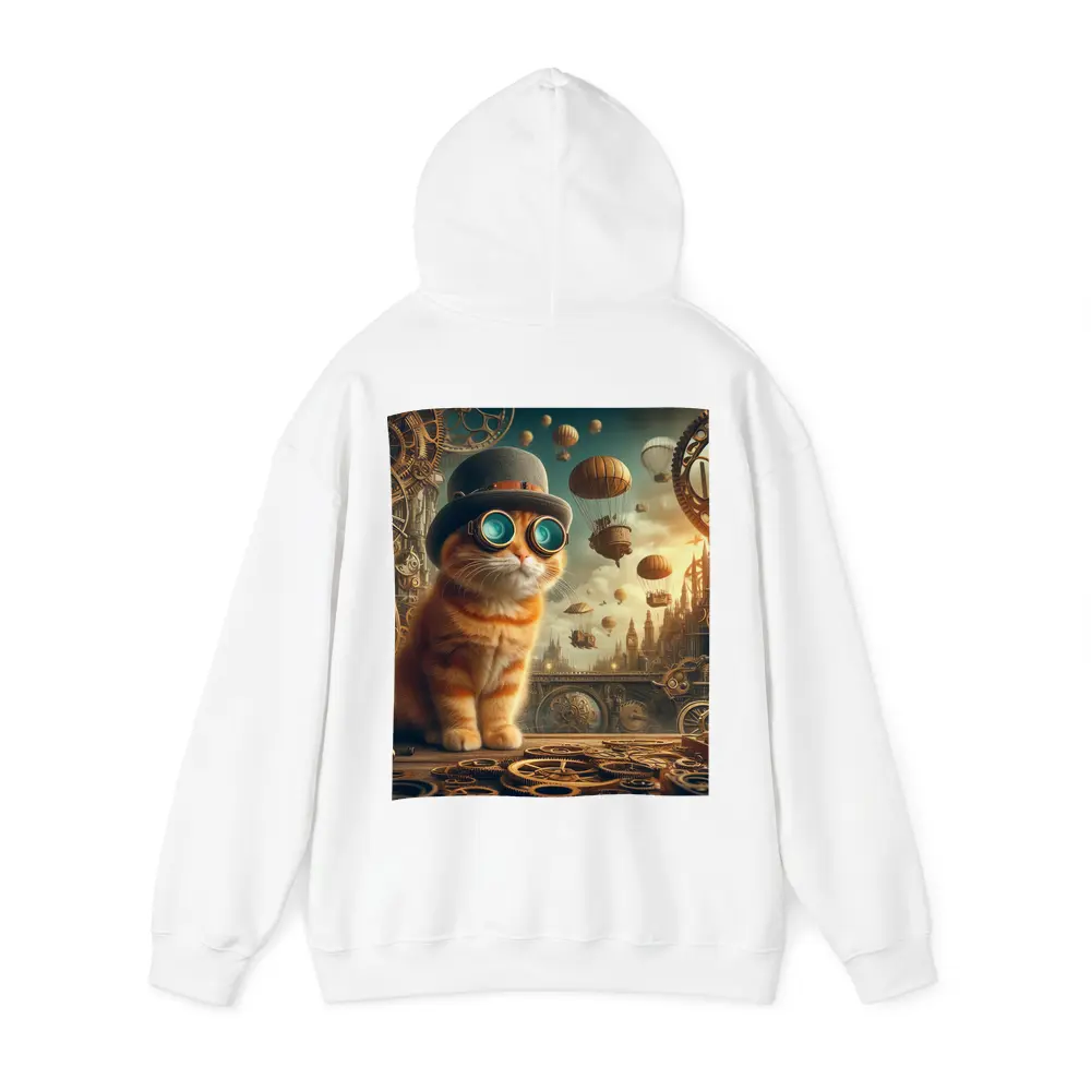 Steampunk Orange Cat Goggles Airship City – Hoodies