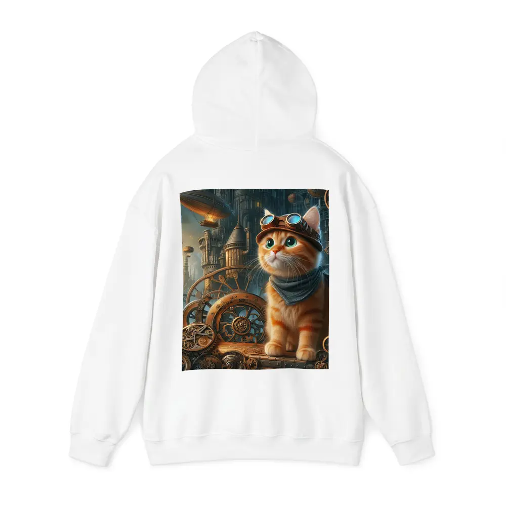 Orange Tabby Cat Steampunk Gears City – Hoodies