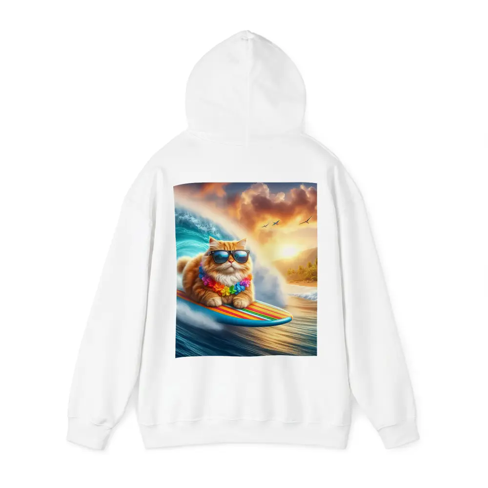 Orange Cat Surfing Tropical Ocean Wave – Hoodies