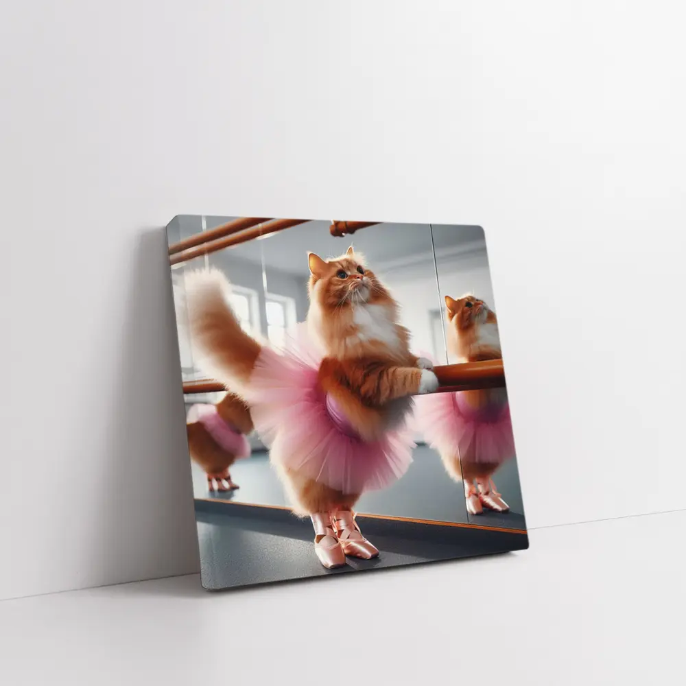 Orange Cat Ballerina Pink Tutu Dance Studio – Wall Art