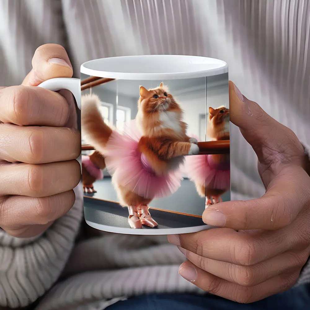 Orange Cat Ballerina Pink Tutu Dance Studio – Mugs