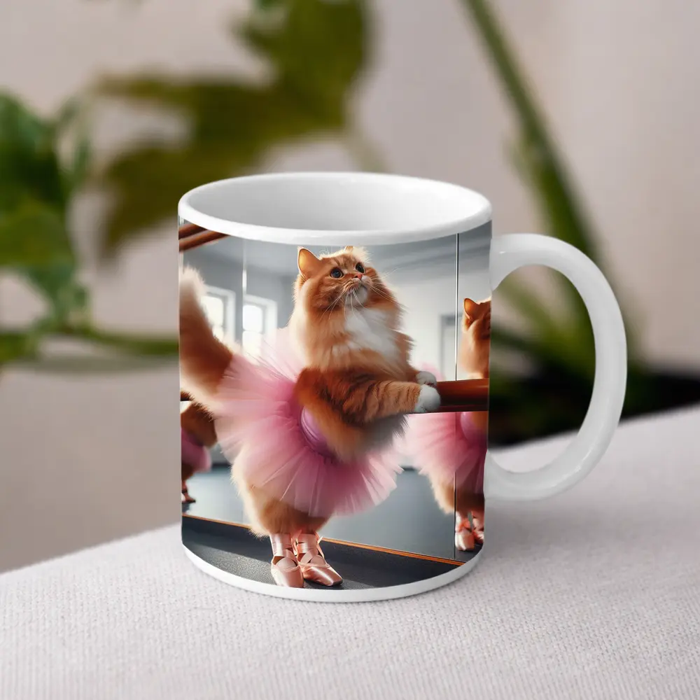 Orange Cat Ballerina Pink Tutu Dance Studio – Mugs