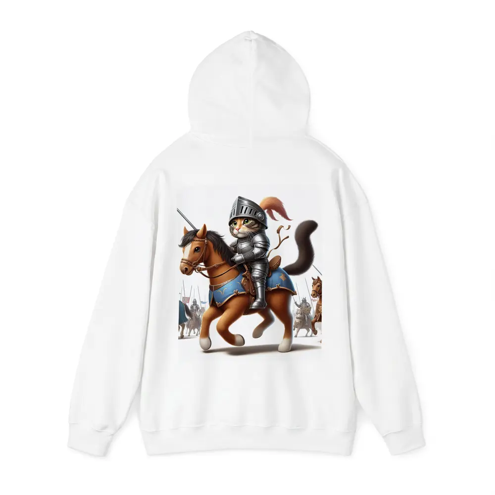 Cat Knight in Armor Riding Horse – Hoodies