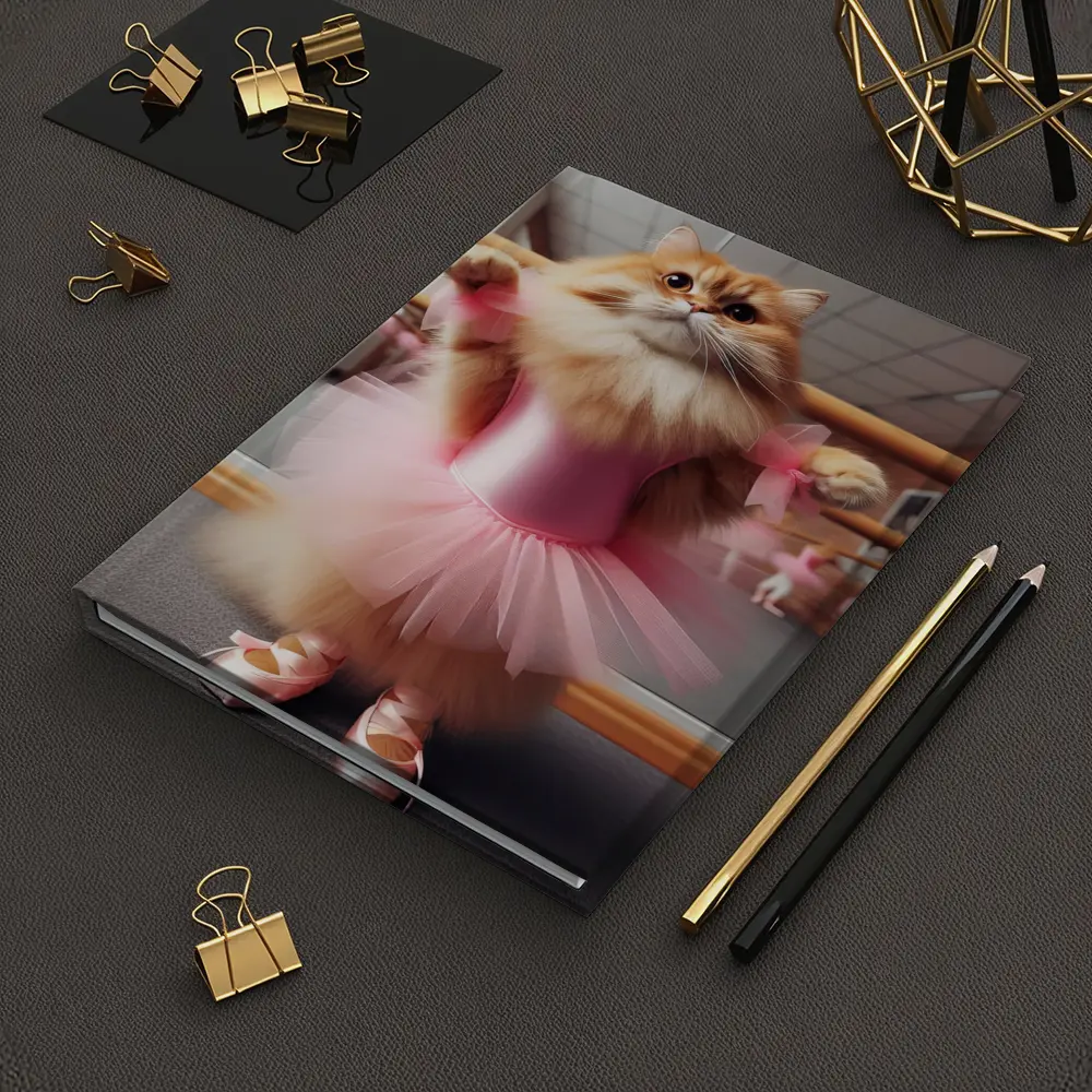 Fluffy Orange Cat Ballet Dancer Pink Tutu – Notebooks