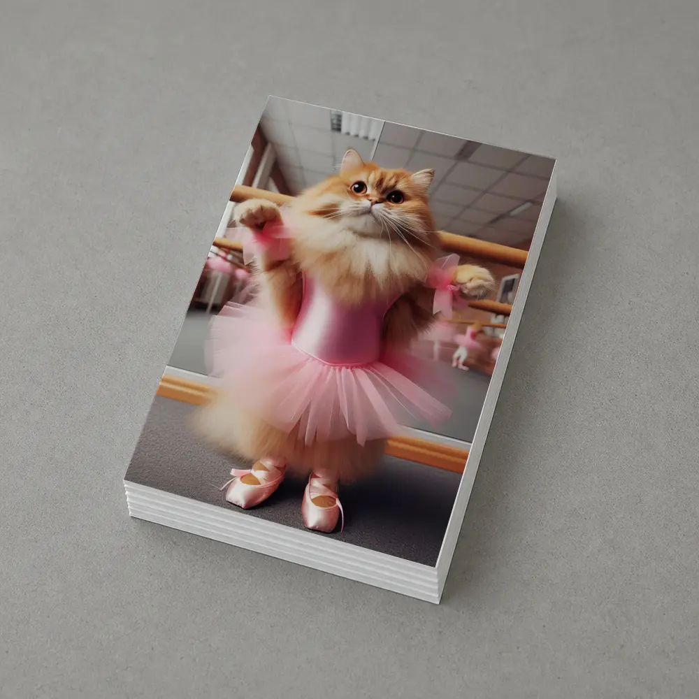 Fluffy Orange Cat Ballet Dancer Pink Tutu – Postcards
