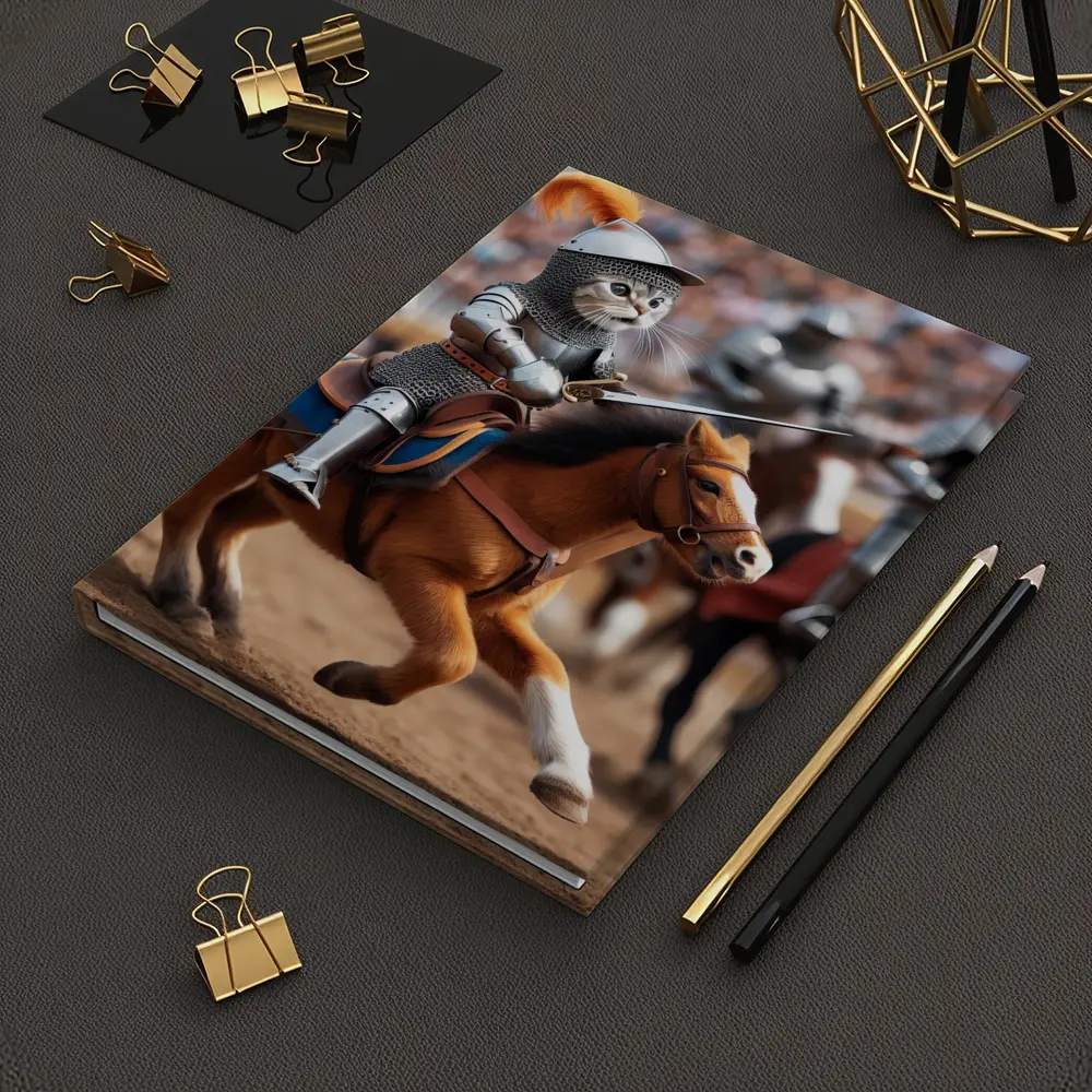 Cat Knight Riding Horse Medieval Tournament – Notebooks