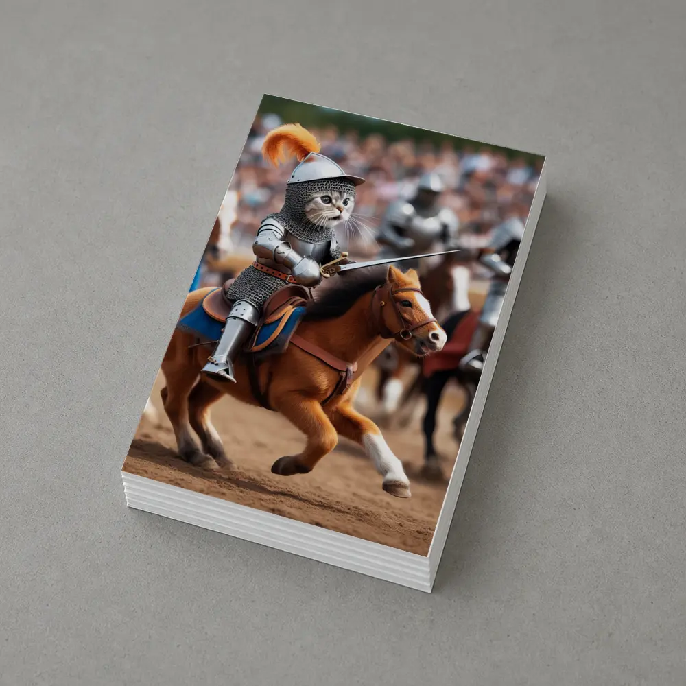 Cat Knight Riding Horse Medieval Tournament – Postcards