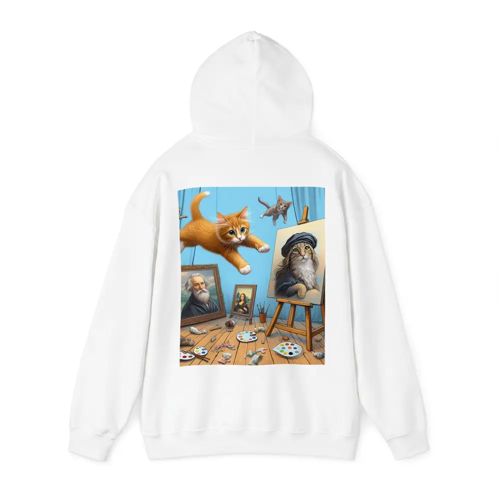 Cats Artist Studio Funny Feline Art Scene – Hoodies