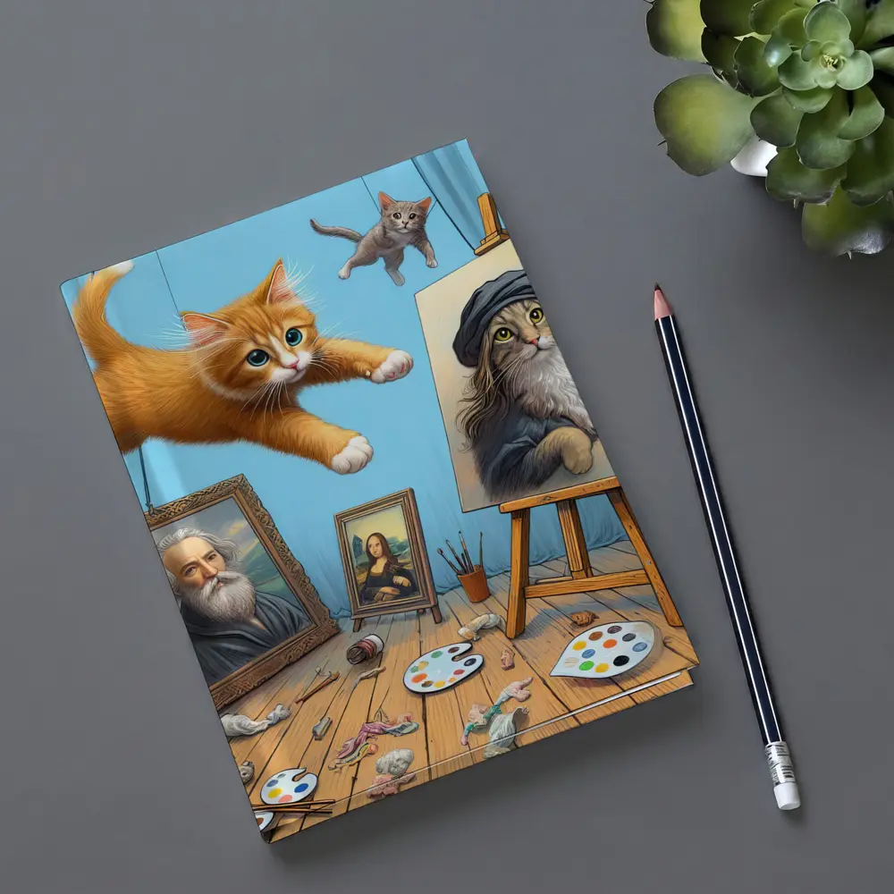 Cats Artist Studio Funny Feline Art Scene – Notebooks