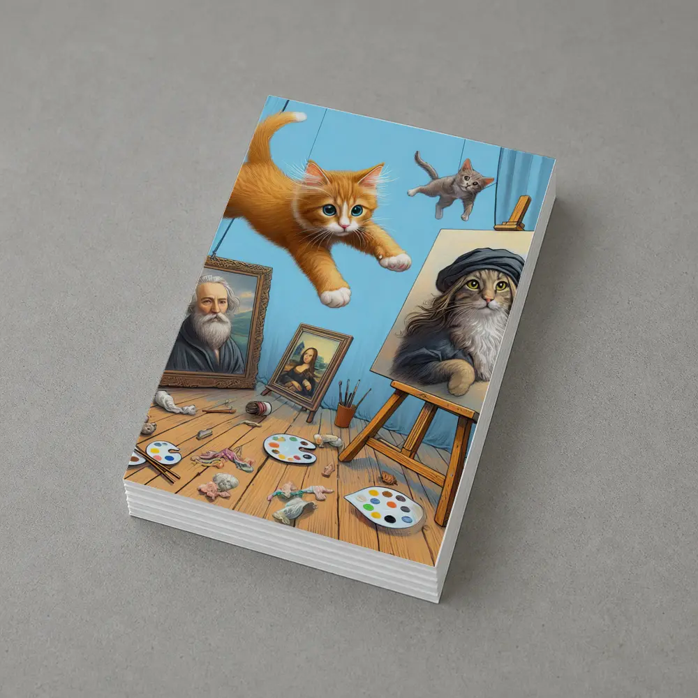 Cats Artist Studio Funny Feline Art Scene – Postcards
