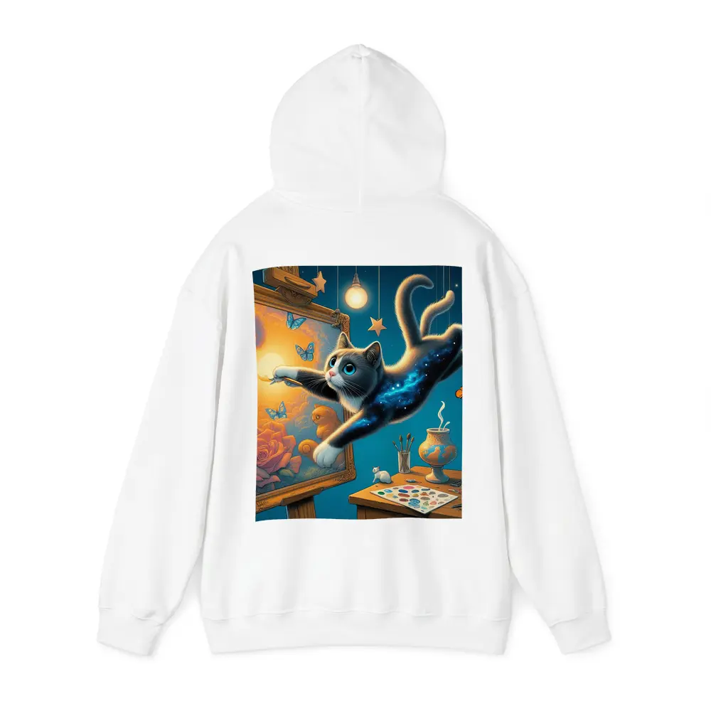 Galaxy Cat Painting at Night Studio – Hoodies