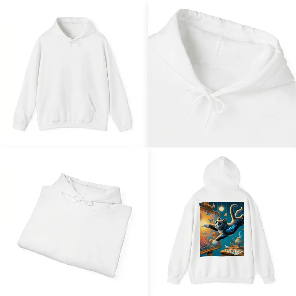 Galaxy Cat Painting at Night Studio – Hoodies