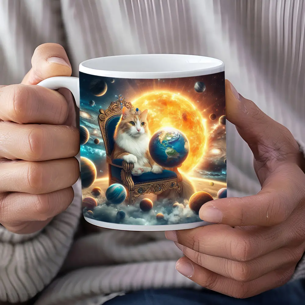 Royal Cat on Throne Space Galaxy – Mugs