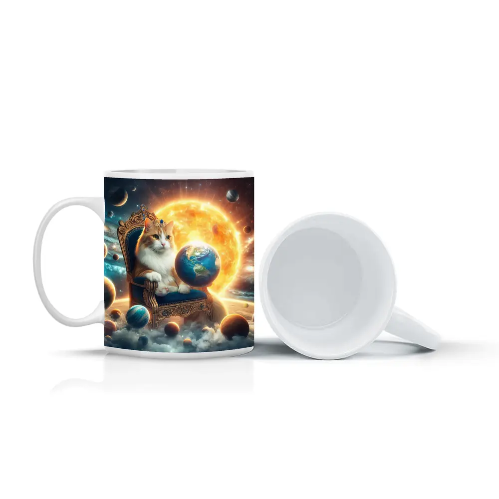 Royal Cat on Throne Space Galaxy – Mugs
