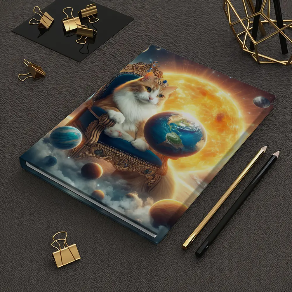 Royal Cat on Throne Space Galaxy – Notebooks