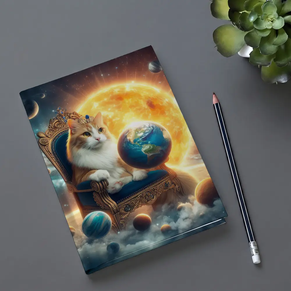 Royal Cat on Throne Space Galaxy – Notebooks