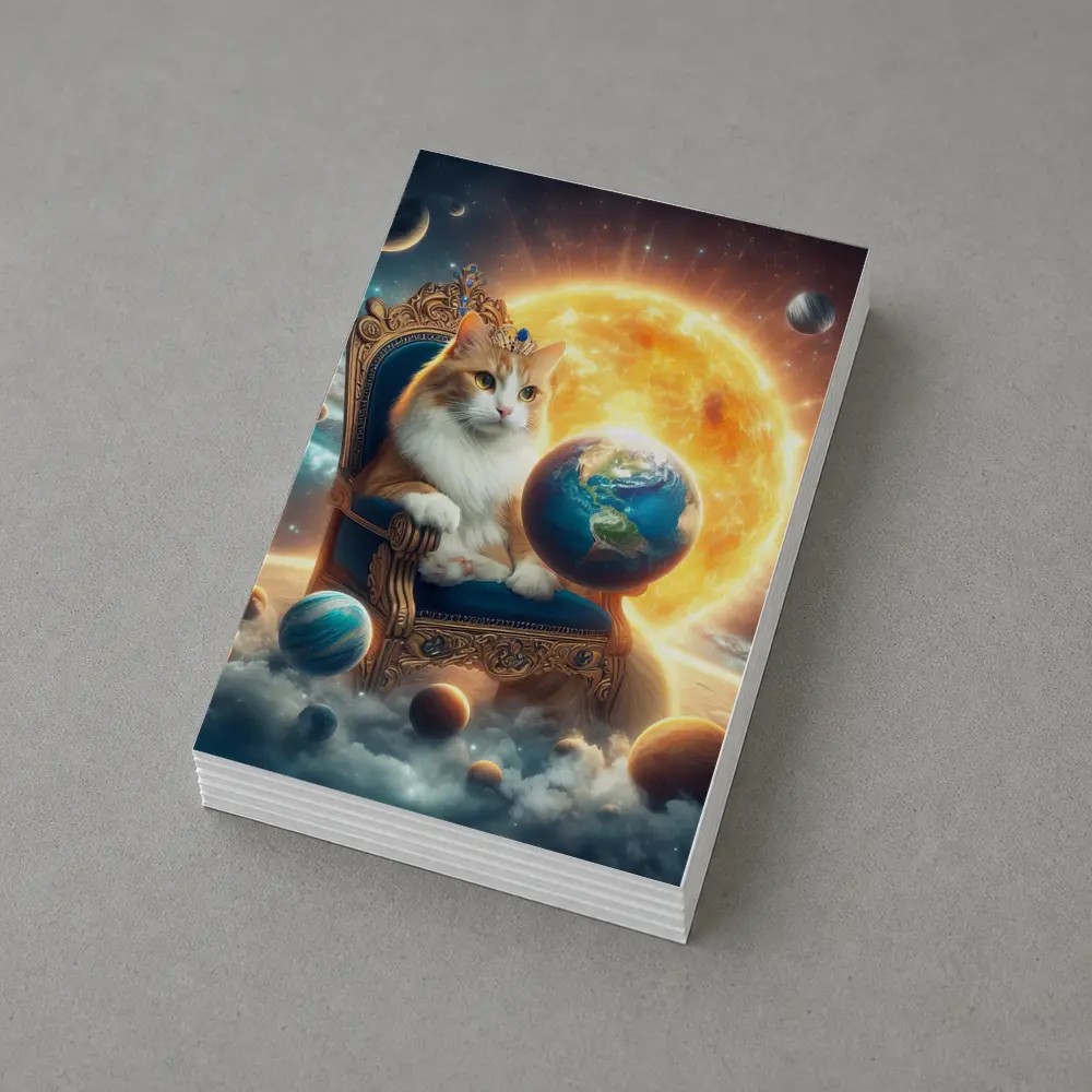 Royal Cat on Throne Space Galaxy – Postcards