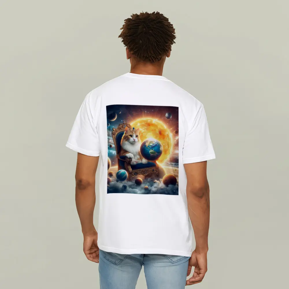 Royal Cat on Throne Space Galaxy – T-Shirts