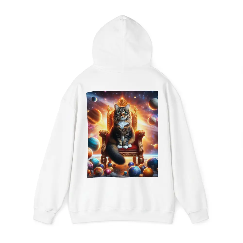 Royal Cat Sitting on Throne in Space – Hoodies