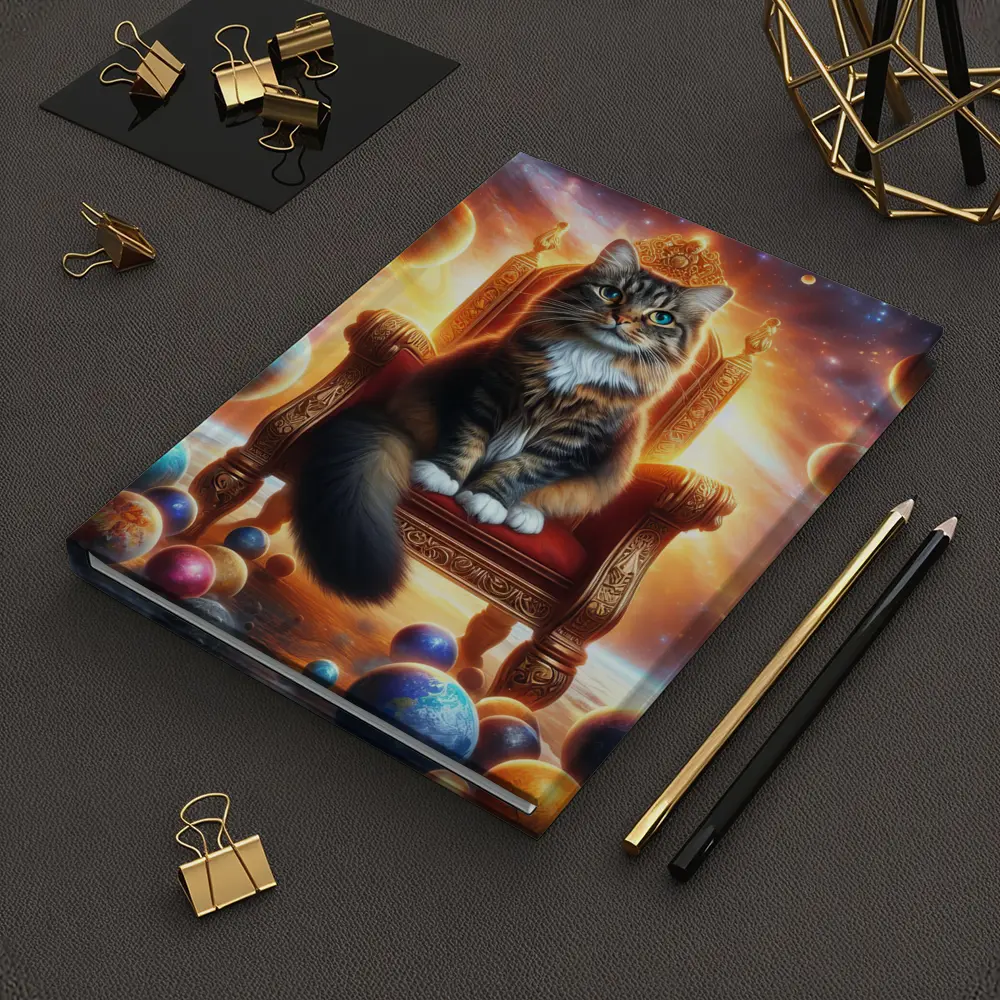 Royal Cat Sitting on Throne in Space – Notebooks