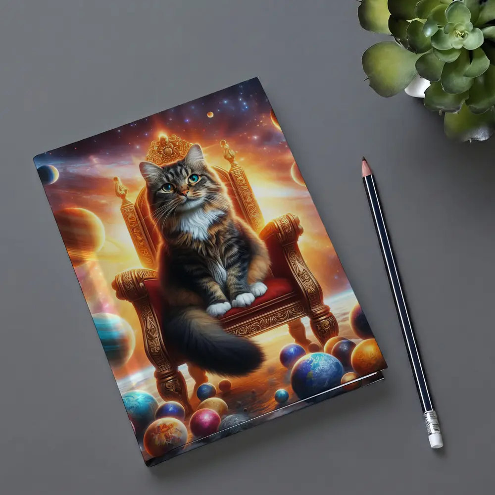 Royal Cat Sitting on Throne in Space – Notebooks