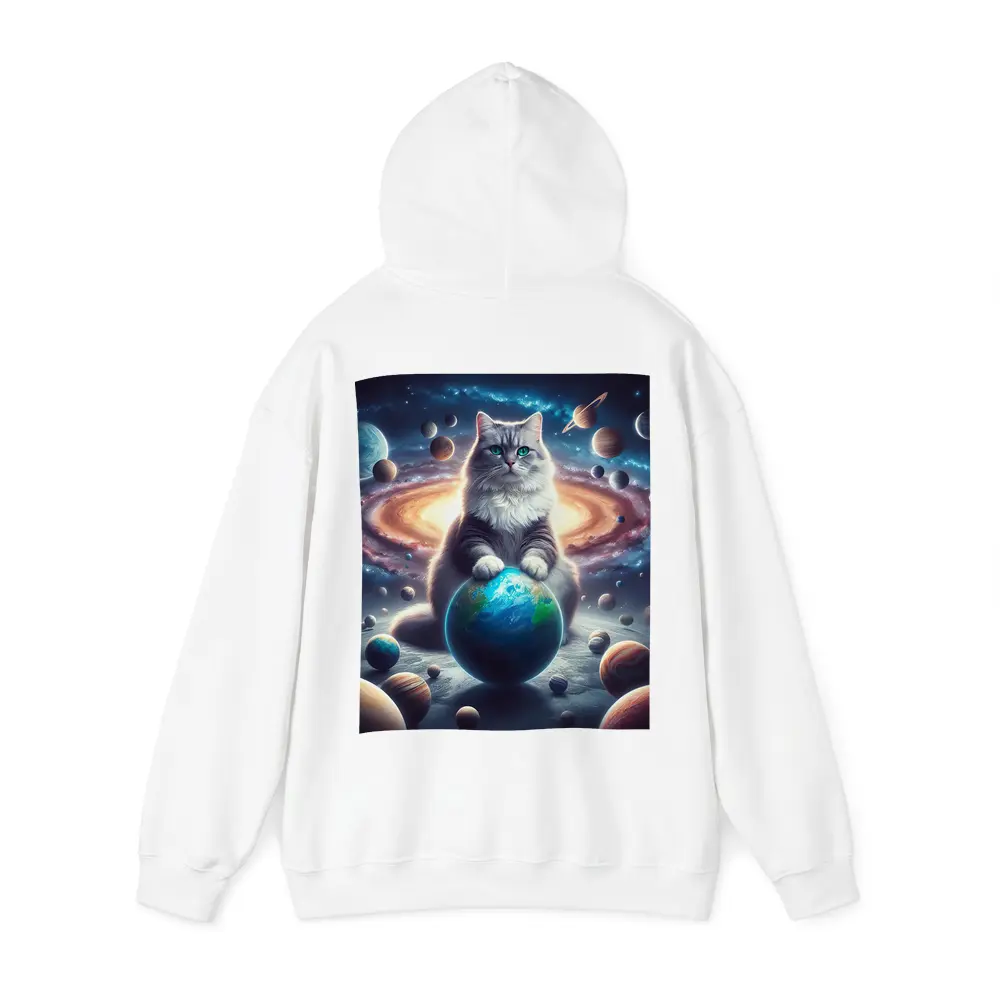 Gray Cat Ruling Space Planets Galaxy – Hoodies