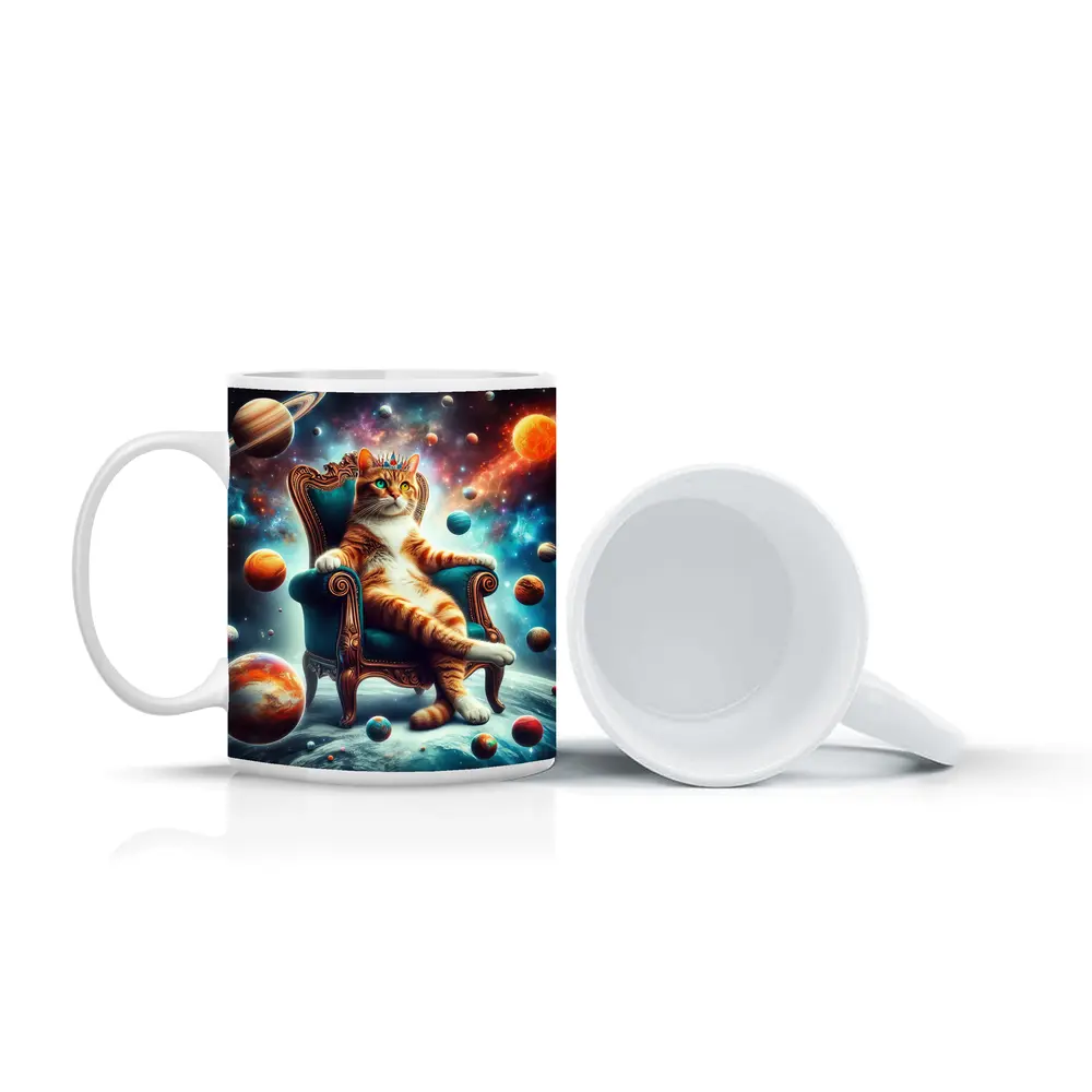 Royal Cat King Throne Space Planets – Mugs